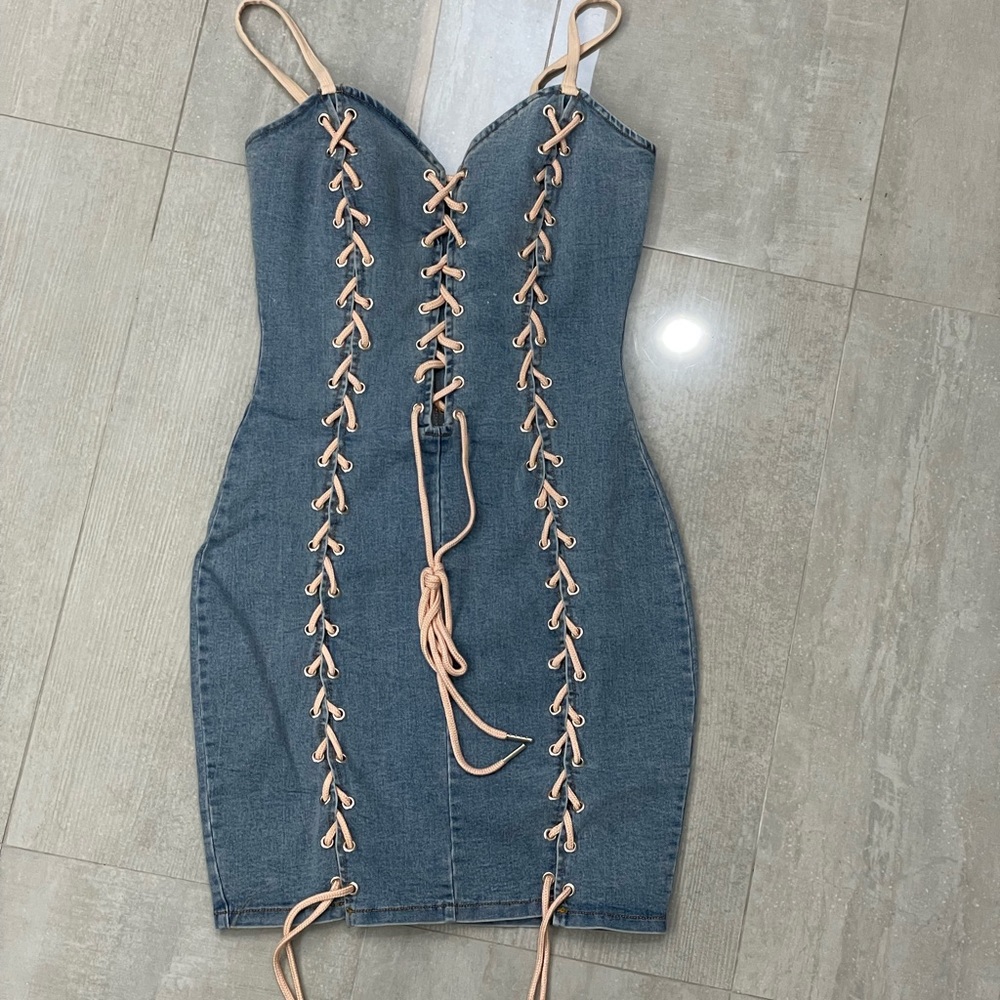 Akira blue denim dress size small